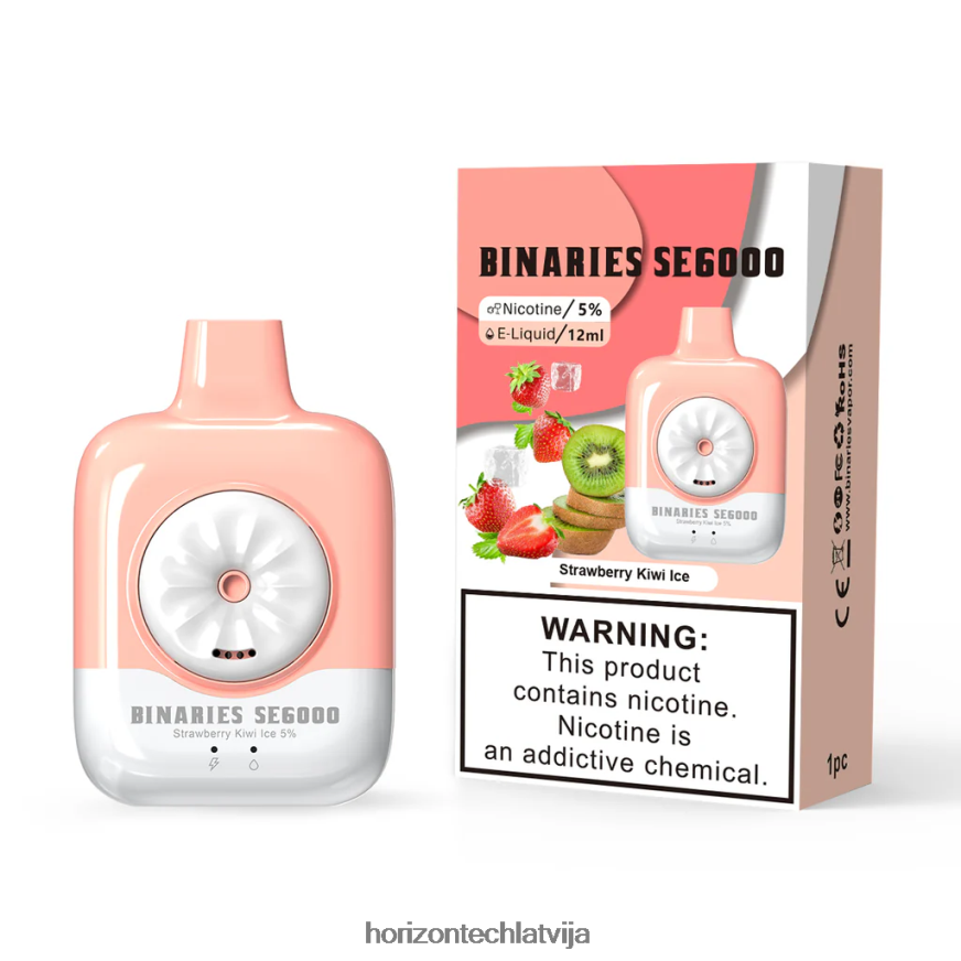 HorizonTech Vape Kit - HorizonTech Binaries Cabin vienreizējās lietošanas 12ml zemeņu kivi ledus BV24P8144